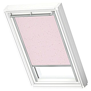 Velux Dachfensterrollo DKL MK04 4659S (Farbe: Kids Rosa Sterne - 4659S, Farbe Schiene: Aluminium, Manuell)