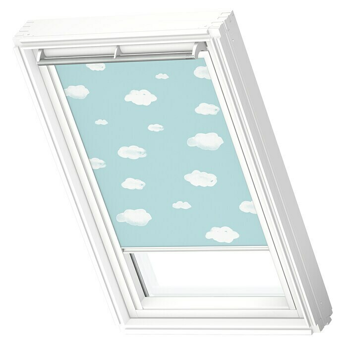 Velux Dachfensterrollo DKL Schiene: Himmel (Farbe: Farbe | 4660SWL, Manuell) - Blauer Kids Weiß, BAUHAUS 4660SWL P04
