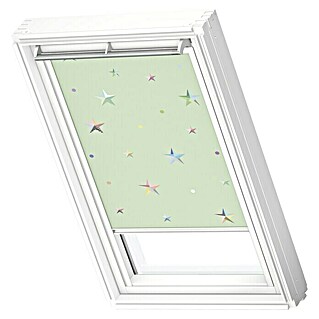 Velux Dachfensterrollo DKL S06 4661SWL (Farbe: Kids Grüne Sterne - 4661SWL, Manuell)