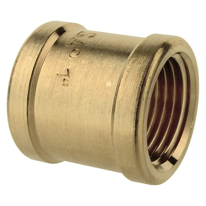 Muffe - 1″, Messing, Blank - Messing-Rohrverbinder mit Innengewinde, ideal für Sanitär- und Heizungsinstallationen. Robust und langlebig für zuverlässige Verbindungen.