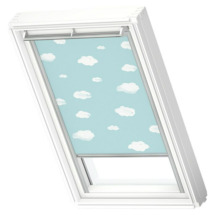 Velux Dachfensterrollo DKL MK12 4660S (Farbe: Kids Blauer Himmel - 4660S,  Farbe Schiene: Aluminium, Manuell) | BAUHAUS