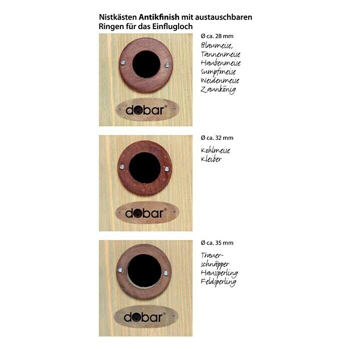 Dobar Nistkasten EinblickNatur/Braun, 17 x 23 x 39 cm Info