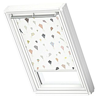 Velux Dachfensterrollo DKL SK08 4667SWL (Farbe: Kids Drachen - 4667SWL, Farbe Schiene: Weiß, Manuell)