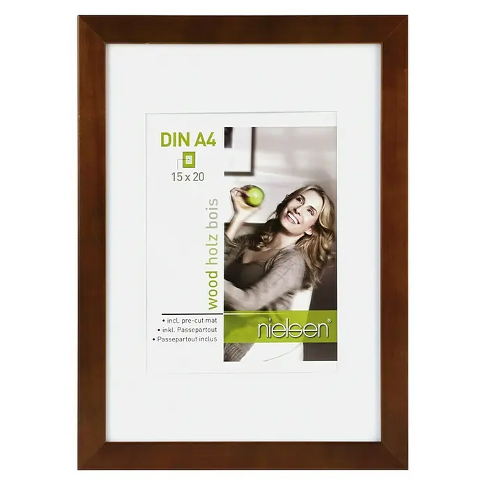 Nielsen Holzrahmen Apollo - DIN A4 / 21 x 29,7 cm, Wenge - Elegantes Nielsen-Fotoalbum aus Holz für DIN A4-Formate (15x20 cm), ideal zum stilvollen Präsentieren Ihrer Lieblingsbilder.