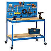 Simonrack Simonwork Banco de trabajo BT2 Mobile (L x Al: 61 x 144,5 cm, Ancho: 91 cm, Capacidad de carga: 280 kg, Azul)