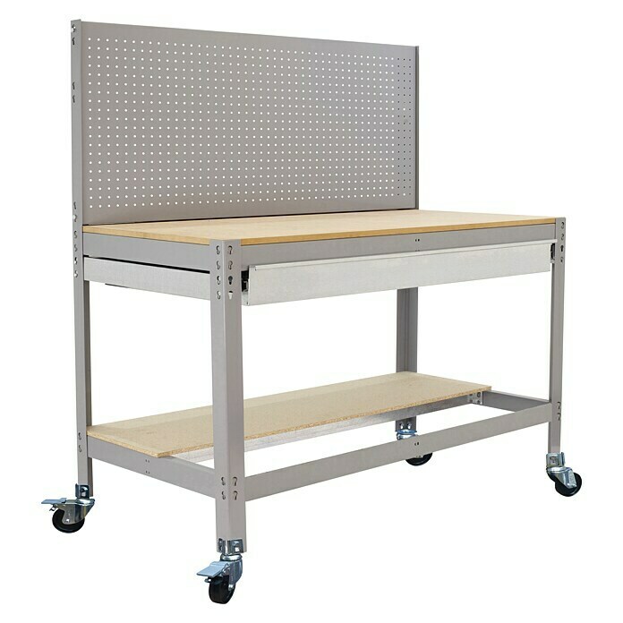 Simonrack Simonwork Banco de trabajo BT2 Box Mobile (L x Al: 61 x 144,5 cm, Ancho: 121 cm, Capacidad de carga: 280 kg, Gris)