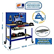 Simonrack Simonwork Banco de trabajo BT2 Box Mobile (L x Al: 61 x 144,5 cm, Ancho: 151 cm, Capacidad de carga: 280 kg, Azul)