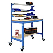 Simonrack Simonwork Banco de trabajo BT1 Mobile (L x Al: 61 x 144,5 cm, Ancho: 121 cm, Capacidad de carga: 280 kg, Azul)
