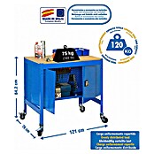 Simonrack Simonwork Banco de trabajo BT0 Locker Mobile (L x Al: 76 x 95 cm, Ancho: 120 cm, Capacidad de carga: 280 kg, Azul)