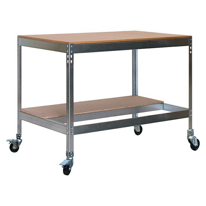 Simonrack Simonwork Werkbank MOBILE BT0 (L x B: 76 x 151 cm, Arbeitshöhe: 91,7 cm, Belastbarkeit: 120 kg, Silber) | BAUHAUS