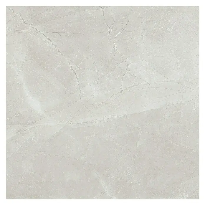 Feinsteinzeugfliese Bayona Silver - 60 x 60 cm, Grau, Glänzend - Graue Marmorfliese mit subtilen Adern, ideal für moderne Innenräume. Elegantes Design für Boden- und Wandbeläge.