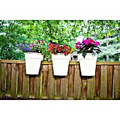 KHW Geländertopf Flowerclip (3 Stk., Ø x H: 27 x 27,5 cm, Weiß)