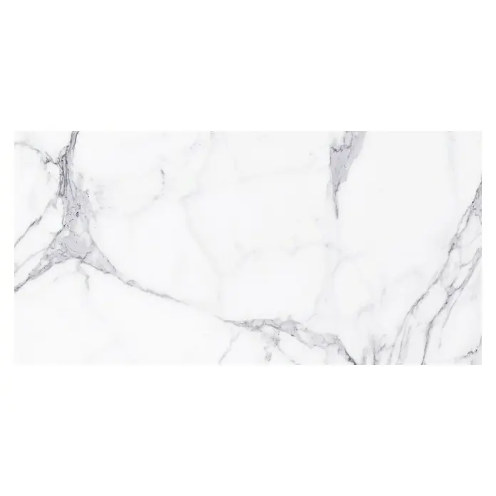 Pavimento porcelánico Palatina - 30 x 60 cm, Blanco, Mate - Elegante losa de mármol blanco con vetas grises. Perfecto para interiores elegantes y diseños modernos. Textura de alta calidad para aplicaciones exclusivas.