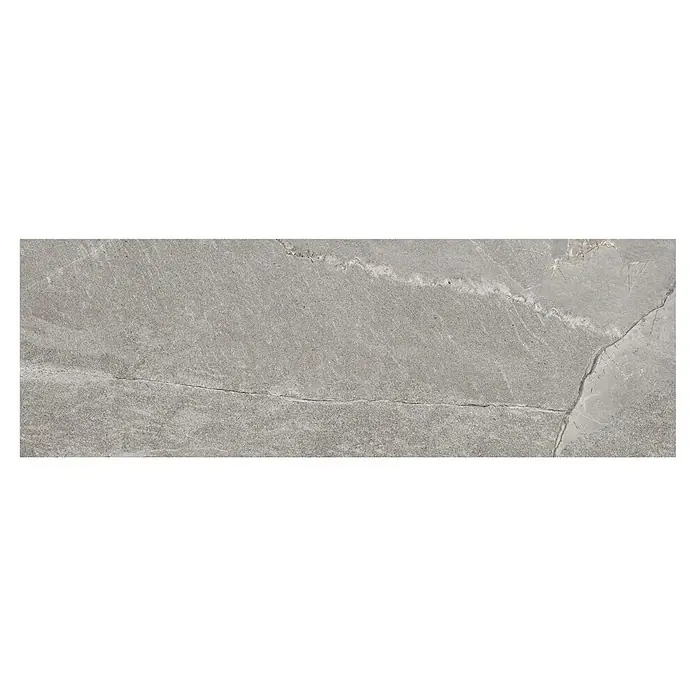 BHS Showroom Revestimiento de pared Tempo - 90 x 30 cm, Ceniza, Brillante, Rectificado - Baldosa de gres porcelánico gris con efecto mármol. El patrón de la baldosa recuerda a la piedra natural y tiene una superficie mate.