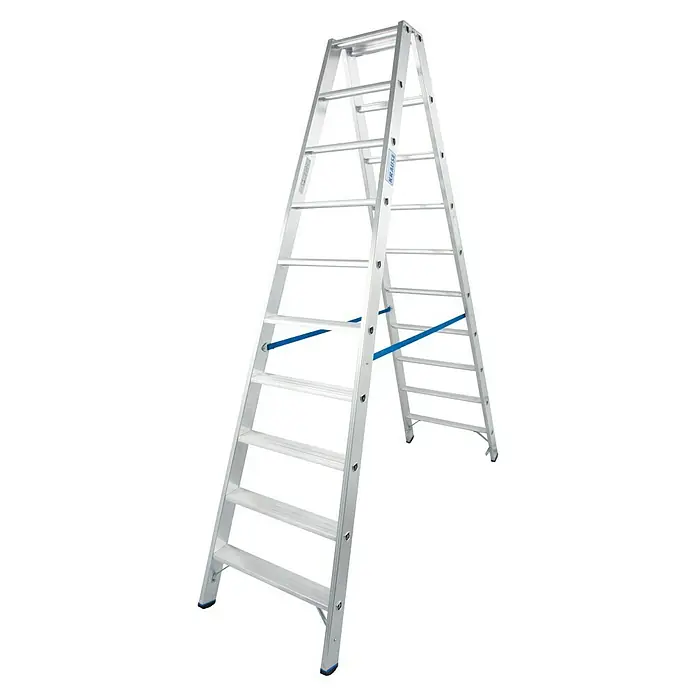 Krause Stabilo Doppelleiter - Anzahl Tritte: 20 Stk., Arbeitshöhe: 3,9 m, Aluminium - Silberne Klappleiter von Krause für den sicheren Einsatz im Innen- und Außenbereich. Ideal für Handwerker- und Heimwerkerarbeiten.