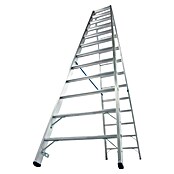 Krause Stabilo Stufen-Doppelleiter (Arbeitshöhe: 4,35 m, Anzahl Tritte: 2 x 12 Stufen, Tiefe Stufen: 80 mm, Aluminium)