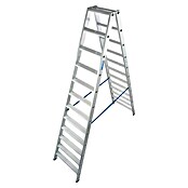 Krause Stabilo Stufen-Doppelleiter (Arbeitshöhe: 4,35 m, Anzahl Tritte: 2 x 12 Stufen, Tiefe Stufen: 80 mm, Aluminium)