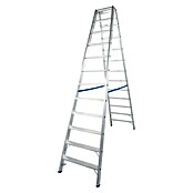 Krause Stabilo Stufen-Doppelleiter (Arbeitshöhe: 4,35 m, Anzahl Tritte: 2 x 12 Stufen, Tiefe Stufen: 80 mm, Aluminium)