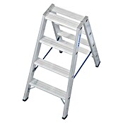 Krause Stabilo Stufen-Doppelleiter (Arbeitshöhe: 2,5 m, Anzahl Tritte: 2 x 4 Stufen, Tiefe Stufen: 80 mm, Aluminium)