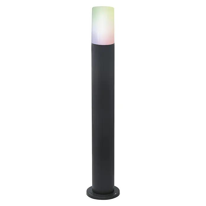 Ledvance Smart+ WiFi LED-Außenwandleuchte PIPE - Farbe Gehäuse: Dunkelgrau, IP44, 10 W, 8,9 x 8,9 x 80 cm - Elegante, anthrazitfarbene Wegeleuchte mit farbwechselndem LED-Aufsatz, ideal für stimmungsvolle Gartenbeleuchtung und sichere Wegeführung.