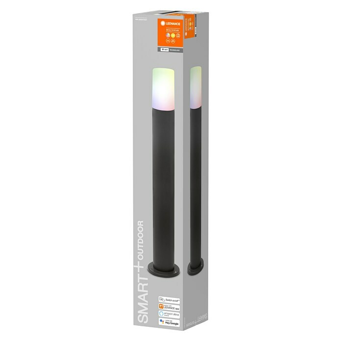 Ledvance Smart+ WiFi LED-Außenwandleuchte PIPE (10 W, Farbe Gehäuse: Dunkelgrau, IP44, 10 W, 8,9 x 8,9 x 80 cm) | BAUHAUS