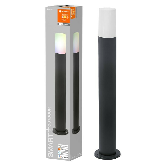 Ledvance Smart+ WiFi LED-Außenwandleuchte PIPE (10 W, Farbe Gehäuse: Dunkelgrau, IP44, 10 W, 8,9 x 8,9 x 80 cm) | BAUHAUS