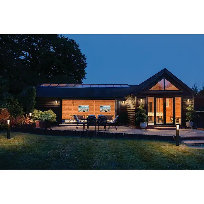 Ledvance Smart+ WiFi LED-Außenwandleuchte CASCADE - Farbe Gehäuse: Dunkelgrau, IP44, 20 x 16 x 50 cm - Elegante Außenbeleuchtung: Bodeneinbauleuchten und Wandlampen erhellen Garten und Holzhaus und sorgen für ein stimmungsvolles Ambiente.