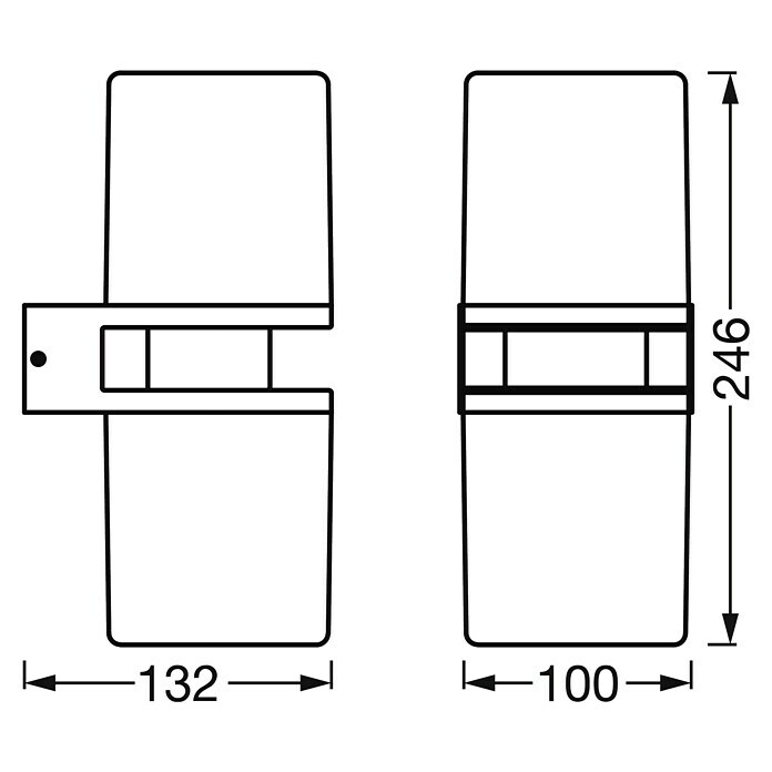 Ledvance Smart+ WiFi LED-Außenwandleuchte UPD Flare (Farbe Gehäuse: Dunkelgrau, IP44, 13,2 x 10 x 24,6 cm) | BAUHAUS