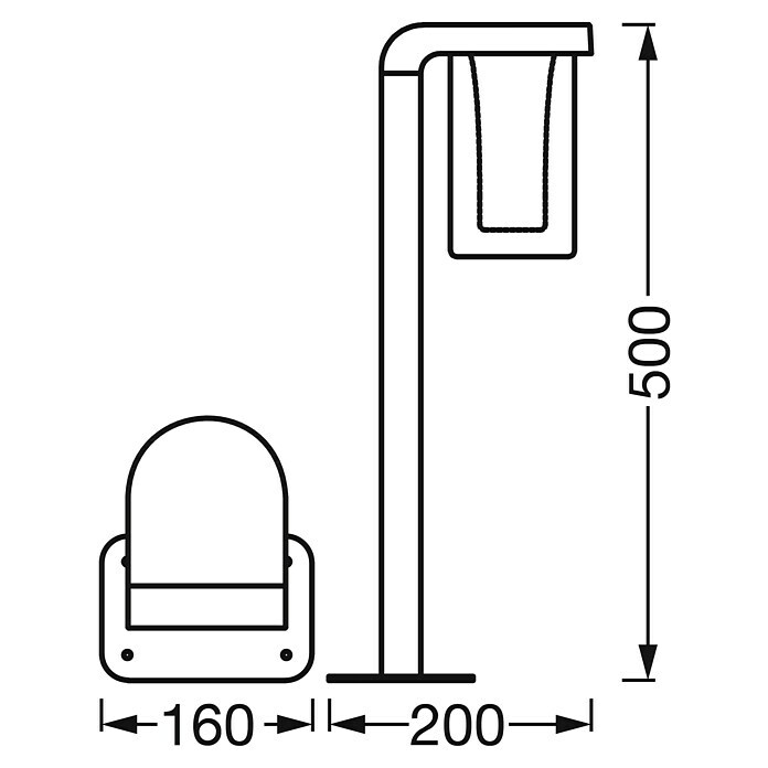 Ledvance Smart+ WiFi LED-Außenwandleuchte CASCADE (Farbe Gehäuse: Dunkelgrau, IP44, 20 x 16 x 50 cm) | BAUHAUS