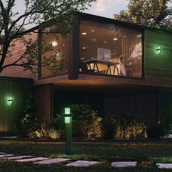 Ledvance Smart+ WiFi LED-Außenwandleuchte UPD Flare - Farbe Gehäuse: Dunkelgrau, IP44, 13,2 x 10 x 24,6 cm - Bildausschnitt