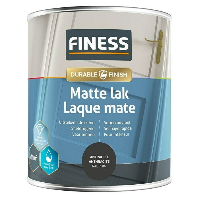Finess Lak Mat (Antraciet grijs, 750 ml) | BAUHAUS