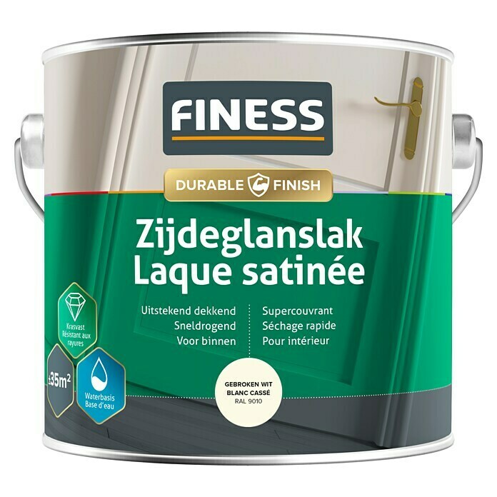 Finess Lak Zijdeglans (Gebroken wit, 2,5 l) | BAUHAUS