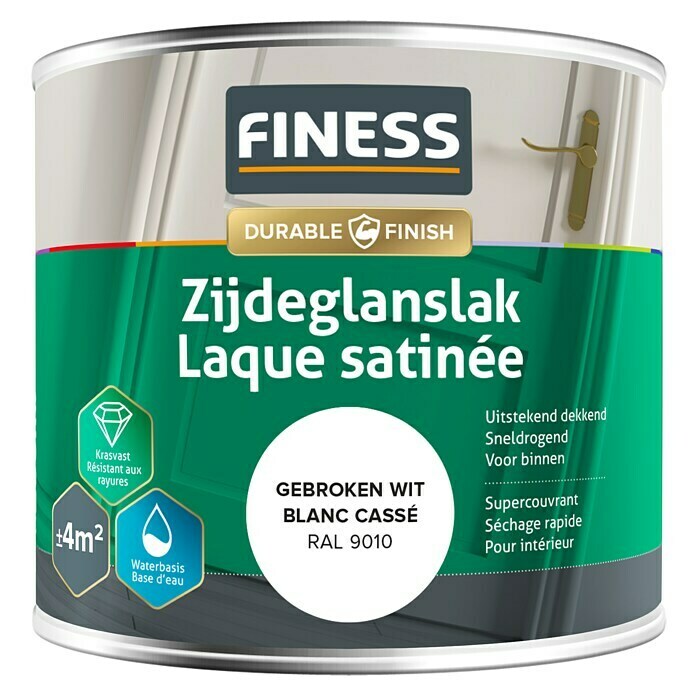 Finess Lak Zijdeglans (Gebroken wit, 250 ml) | BAUHAUS