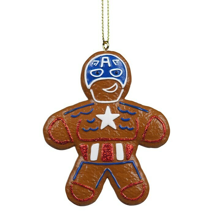 Kurt S. Adler Christbaumschmuck Lebkuchen Captain America (Weiß, Kunststoff, 6,81 x 0,7 x 8 cm, Marvel - Captain America) | BAUHAUS