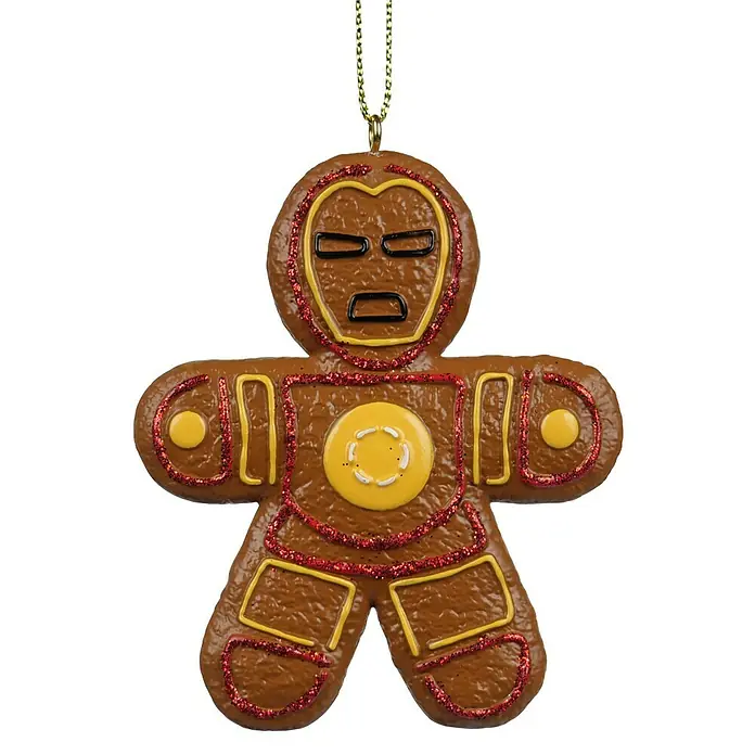 Kurt S. Adler Christbaumschmuck Lebkuchen Iron Man - Braun, Kunststoff, 6,81 x 0,7 x 8 cm, Marvel - Iron Man - Lebkuchenmann-förmiger Weihnachtsschmuck mit Iron Man-Design, der festliche Superhelden-Stimmung verbreitet.