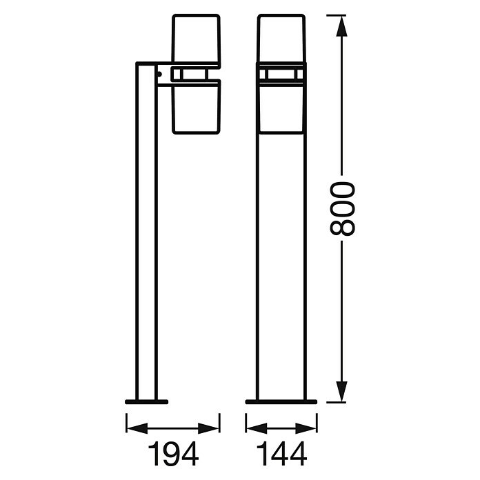 Ledvance Smart+ WiFi LED-Außenwandleuchte UPD Flare (14 W, Farbe Gehäuse: Dunkelgrau, IP44, 19,4 x 14,4 x 80 cm) | BAUHAUS