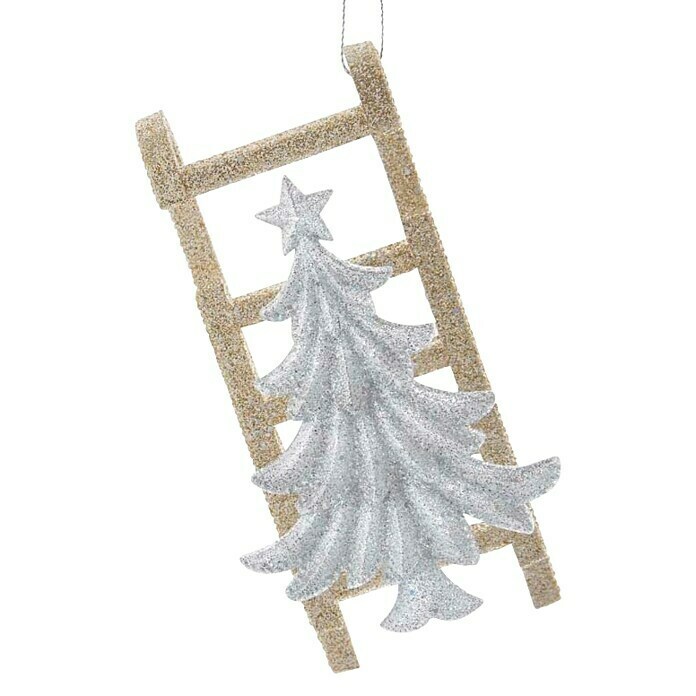 Kurt S. Adler Christbaumschmuck Schlitten mit Baum (Silber, Kunststoff, 12,95 cm) | BAUHAUS