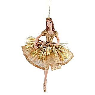 Kurt S. Adler Christbaumschmuck Ballerina (Gold, Kunststoff, L x B x H: 7 x 7 x 14 cm)