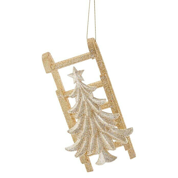 Kurt S. Adler Christbaumschmuck Schlitten mit Baum (Gold, Kunststoff, 12,95 cm) | BAUHAUS