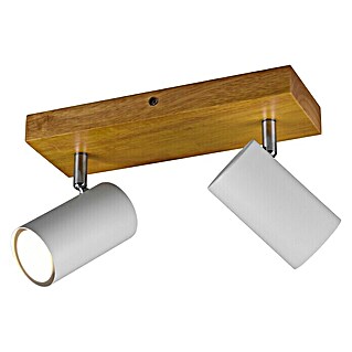 Trio Lighting Marley Regleta (35 W, L x An x Al: 9 x 26 x 16 cm, Marrón/Estera blanca, GU10, 2 ud.)