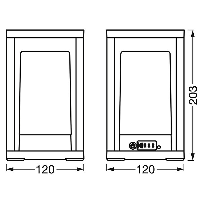 Ledvance Smart+ WiFi LED-Tischleuchte (L x B x H: 12 x 12 x 20,3 cm, Dunkelgrau, IP44) | BAUHAUS