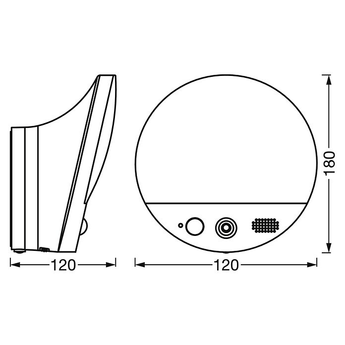 Ledvance Smart+ WiFi LED-Außenwandleuchte (105 x 180 x 105 mm, Kamera, Silber) | BAUHAUS