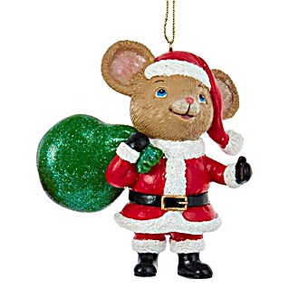 Kurt S. Adler Christbaumschmuck Maus Santa (Grün, Kunststoff, L x B x H: 7,62 x 3,81 x 8,26 cm)