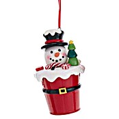 Kurt S. Adler Christbaumschmuck Schneemann im Eimer mit Hut (Rot, Metall, Schneemann) | BAUHAUS