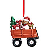 Kurt S. Adler Christbaumschmuck Bollerwagen mit Bär (Rot, Kunststoff, Bollerwagen Bär) | BAUHAUS