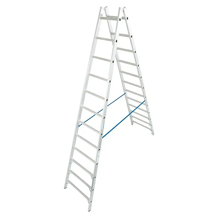 Krause Stabilo Doppelleiter - Anzahl Tritte: 24 Stk., Arbeitshöhe: 4,6 m, Aluminium - Eine freistehende Mehrzweckleiter aus Aluminium, ideal für verschiedene Arbeiten im Innen- und Außenbereich.