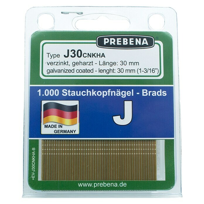 Prebena Stauchkopfnagel Typ JLänge: 30 mm, 1.000 Stk. Front View