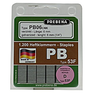 Prebena Heftklammer Typ PB (Länge: 6 mm, Rückenbreite: 11,2 mm, 1.200 Stk.)