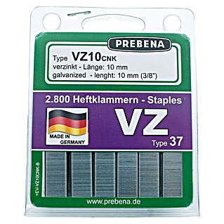 Prebena Heftklammer Typ VZ (Länge: 10 mm, Rückenbreite: 11,3 mm, 2.800 Stk.)