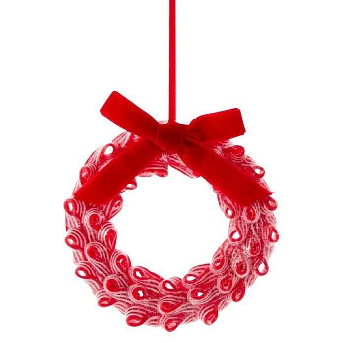 Kurt S. Adler Christbaumschmuck Kranz Candy (Rot, Kunststoff, L x B x H: 12,49 x 12,49 x 3 cm) | BAUHAUS